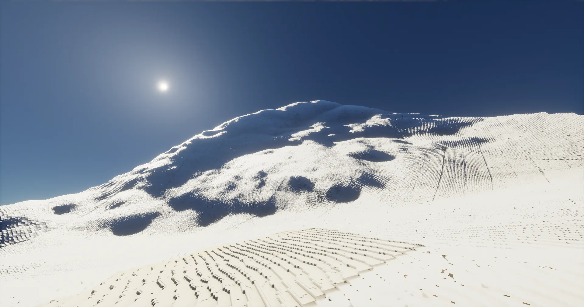 Snowy high-altitude EarthCraft terrain