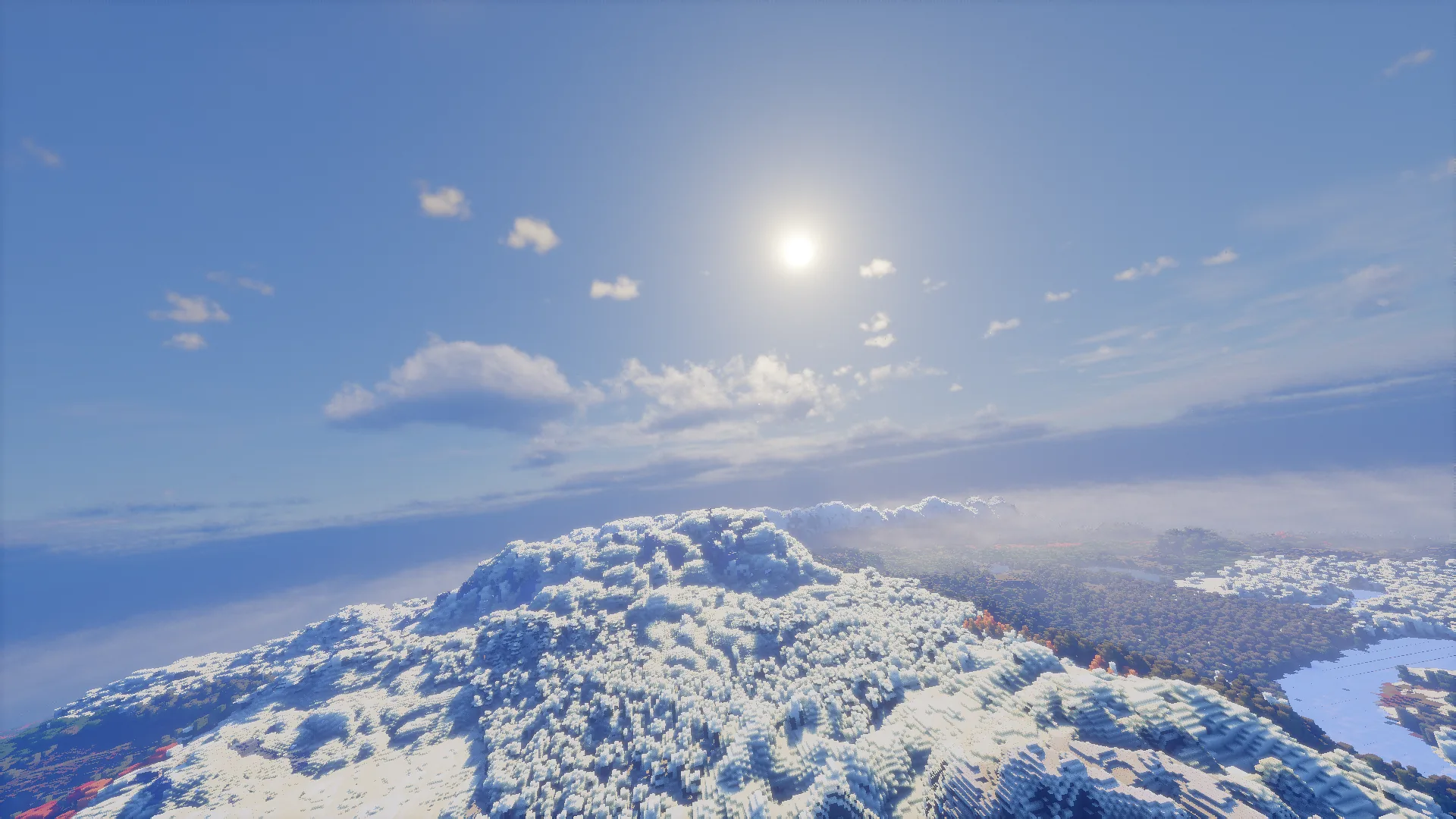 Snow-covered EarthCraft mountain panorama